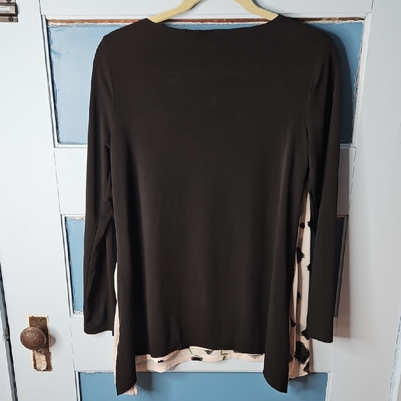 Travelers By Chicos Women’s Red Black Poppy Longsleeve Blouse Small - Picture 4 of 8